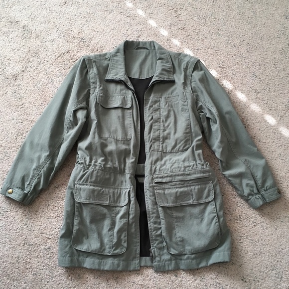 Vintage Jackets & Blazers - VINTAGE Safari Utility Jacket Sage Green
